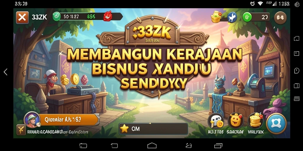 Screenshot gameplay 33ZK yang menampilkan proses pembangunan bisnis.