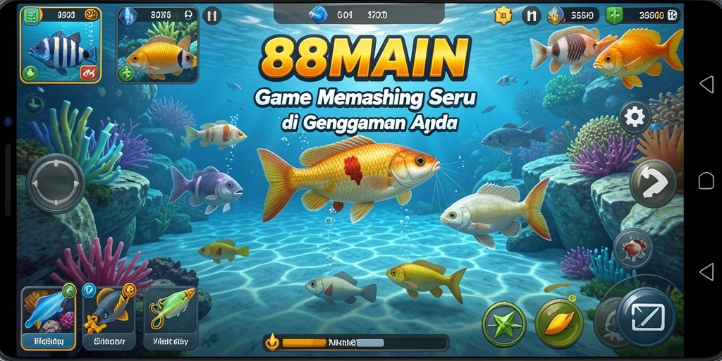 Screenshot gameplay 88MAIN dengan aksi memancing yang mendebarkan.