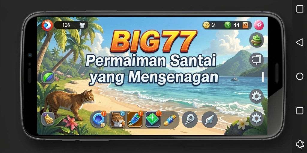 Tampilan gameplay yang cerah dan menarik dari BIG77.
