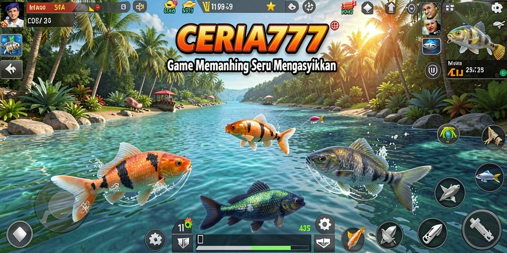 Gameplay CERIA777 yang menegangkan dengan pengalaman memancing yang seru.
