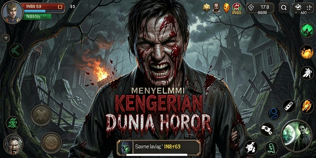 Screenshot gameplay menampilkan suasana mencekam dan kegelapan dalam IN88.