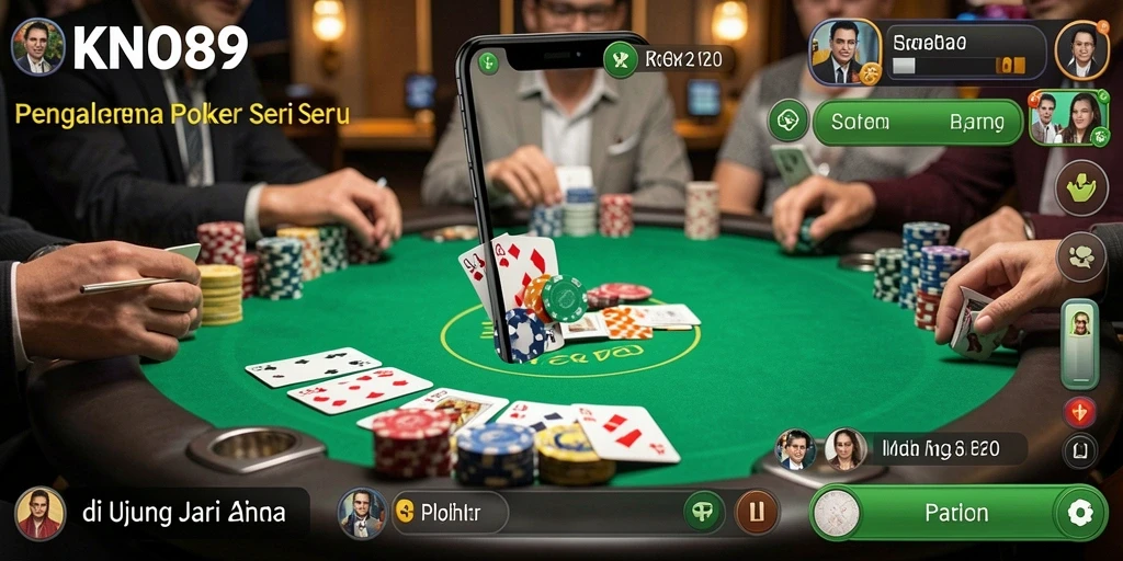 Screenshot utama KNO89 menampilkan aksi seru permainan Poker.
