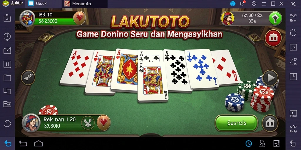 Tampilan seru gameplay Domino di LAKUTOTO.
