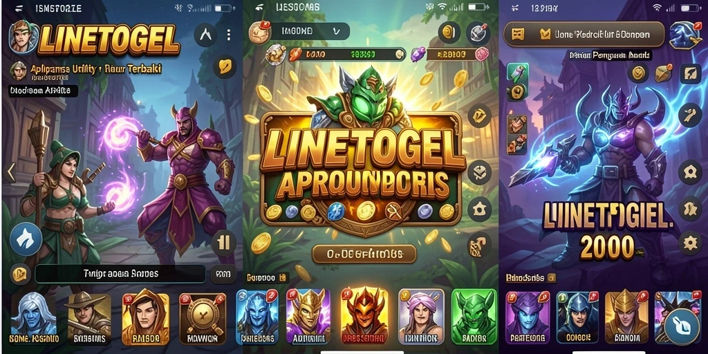 Tampilan aplikasi LINETOGEL dengan fitur-fitur Utility yang menarik.