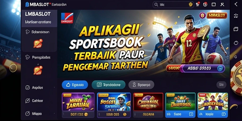 Tampilan antarmuka LMBASLOT yang menarik menampilkan fitur taruhan olahraga.