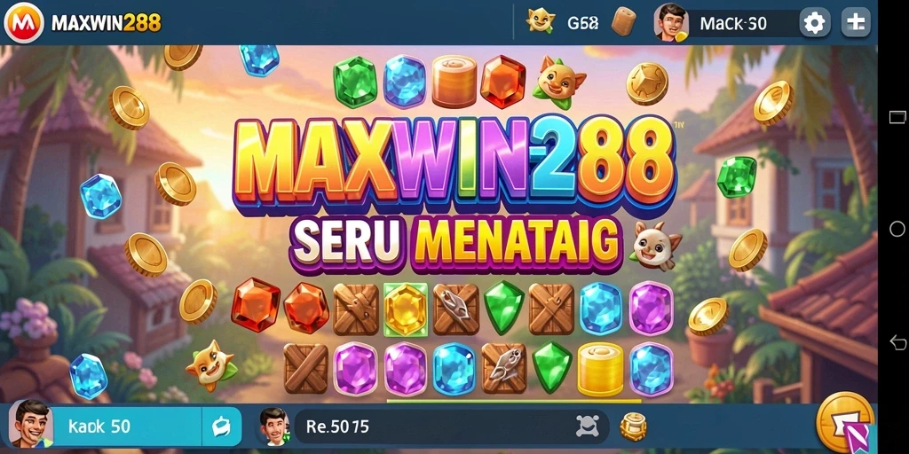 Tampilan menarik gameplay Match-3 MAXWIN288 yang seru.