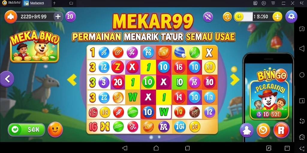 Tampilan gameplay MEKAR99 saat bermain Bingo yang seru.