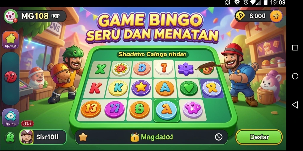 Screenshot gameplay <strong>MG108</strong> yang menunjukkan keseruan permainan Bingo.