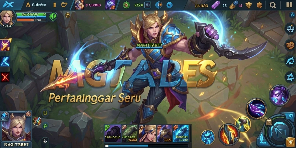 Tampilan pertarungan seru dalam game NAGITABET MOBA.