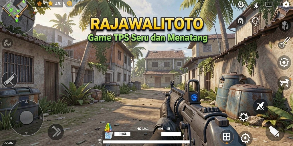 Tampilan menegangkan dalam gameplay RAJAWALITOTO di action TPS.
