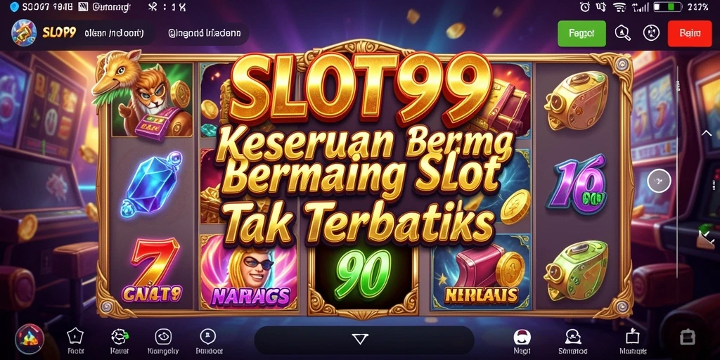 Tampilan gameplay SLOT99 yang penuh warna dan seru.