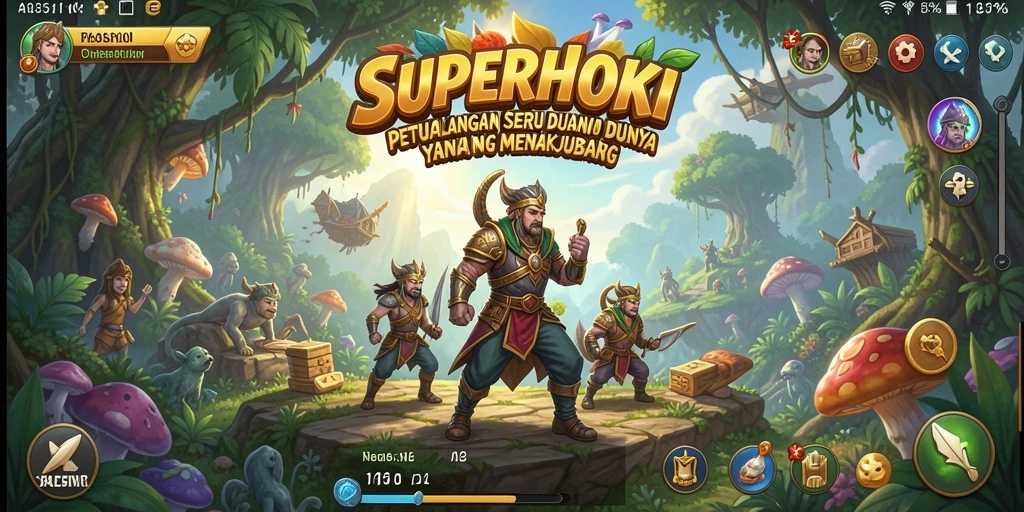 Tampilan gameplay SUPERHOKI yang penuh aksi dan petualangan.