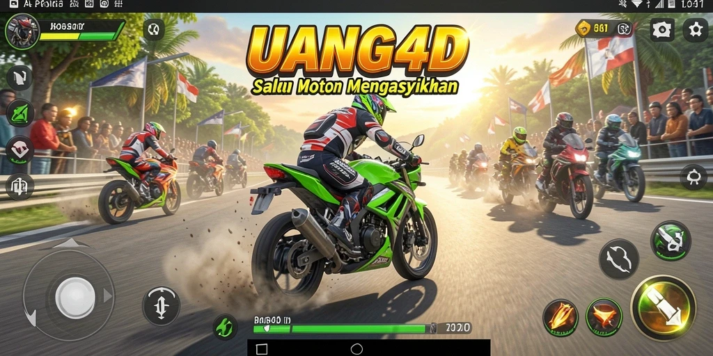 Gameplay seru UANG4D dengan balapan motor yang menegangkan.