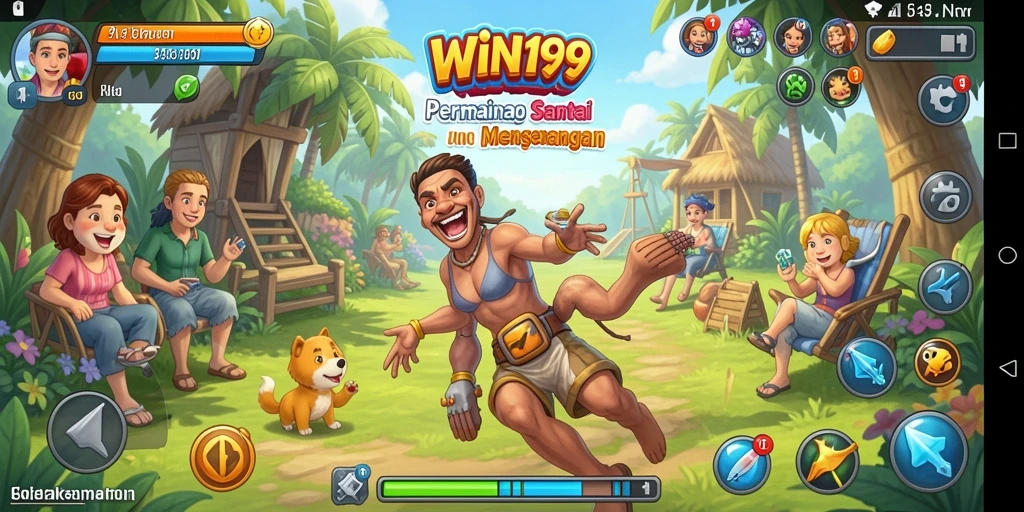 Tampilan gameplay <strong>WIN199</strong> yang ceria dan menghibur.