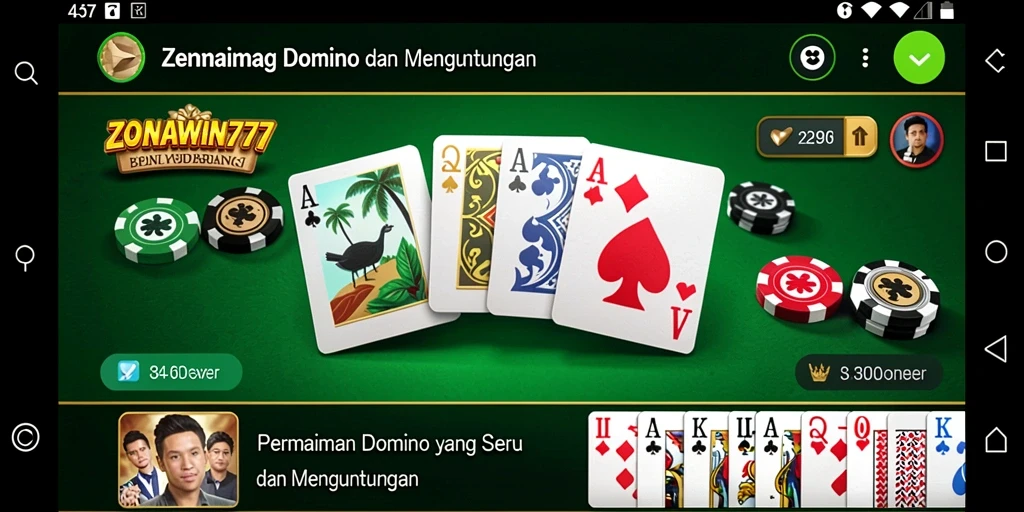 Tampilan gameplay Domino yang menegangkan di ZONAWIN777.